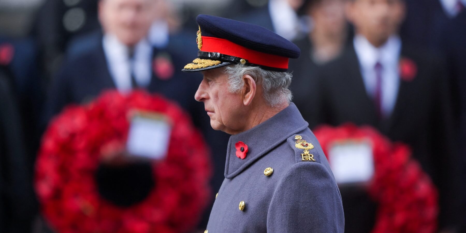 King Charles photographed during Remembrance Sunday in 2022.