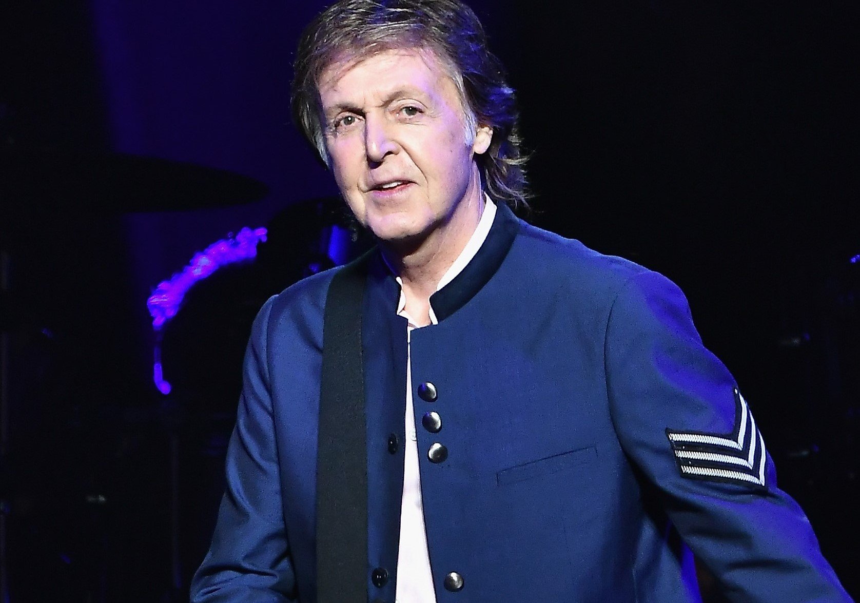 Paul McCartney in blue