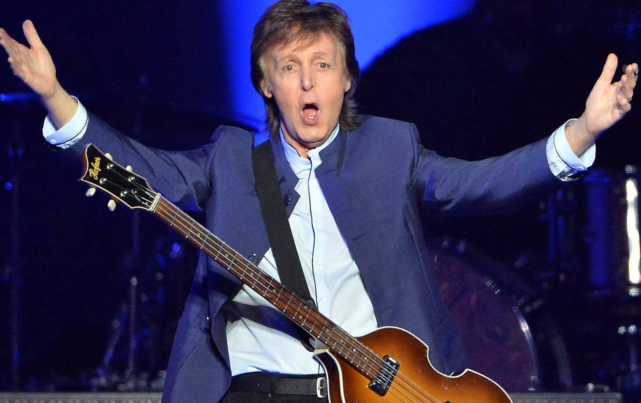 Paul McCartney with a guitar