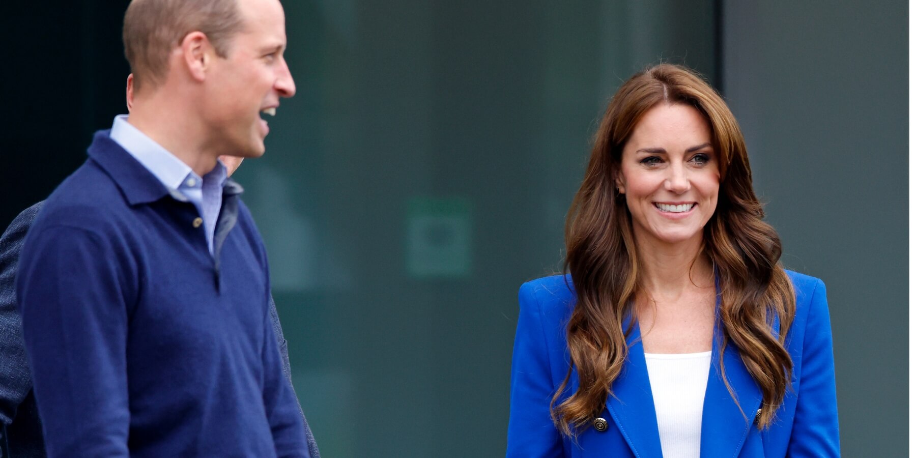 Prince William and Kate Middleton pose during a SportsAid mental fitness workshop at Bisham Abbey National Sports Centre in October 2023.