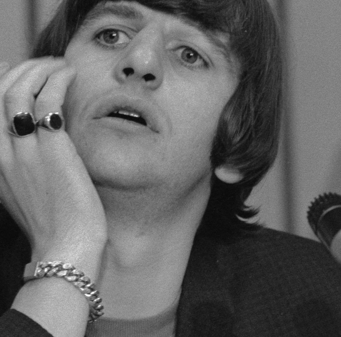 The Beatles' Ringo Starr in black-and-white