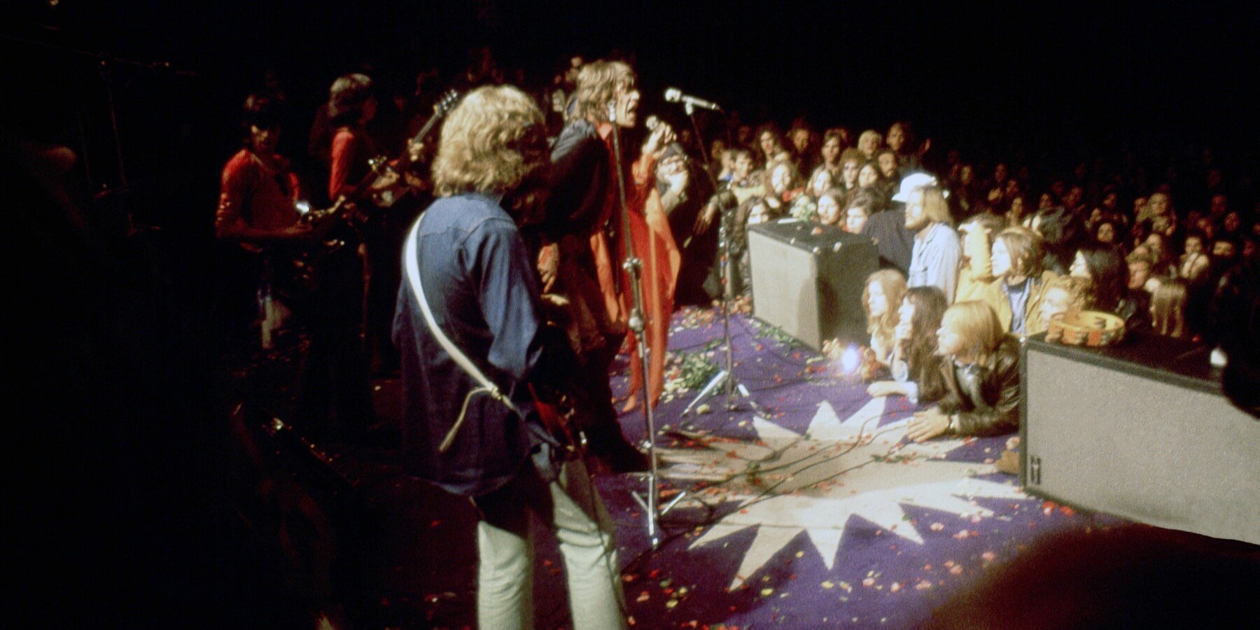 The Rolling Stones perform at Altamont in December 1969.