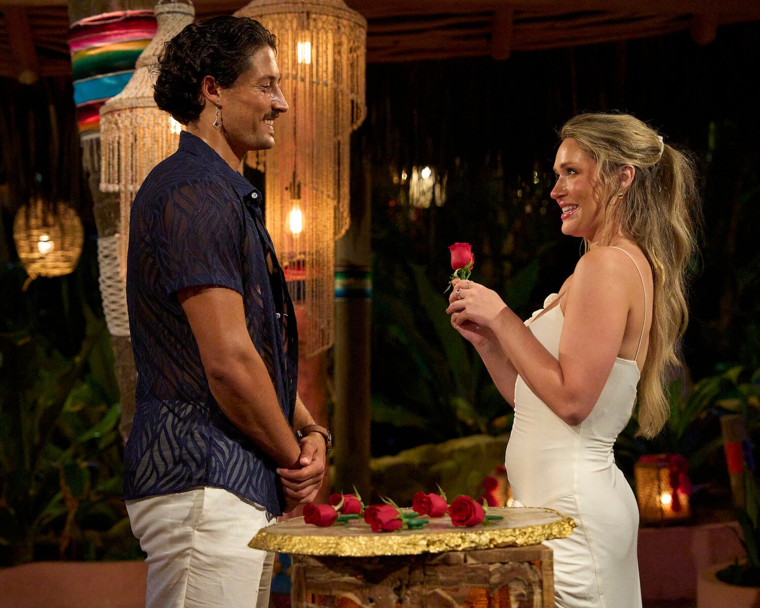 Rachel Recchia giving Brayden Bowers a rose in 'Bachelor in Paradise' Season 9