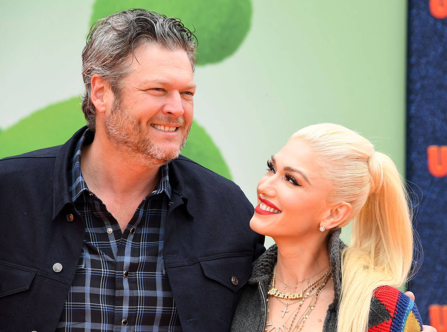 Blake Shelton and Gwen Stefani from 'The Voice' smiling together