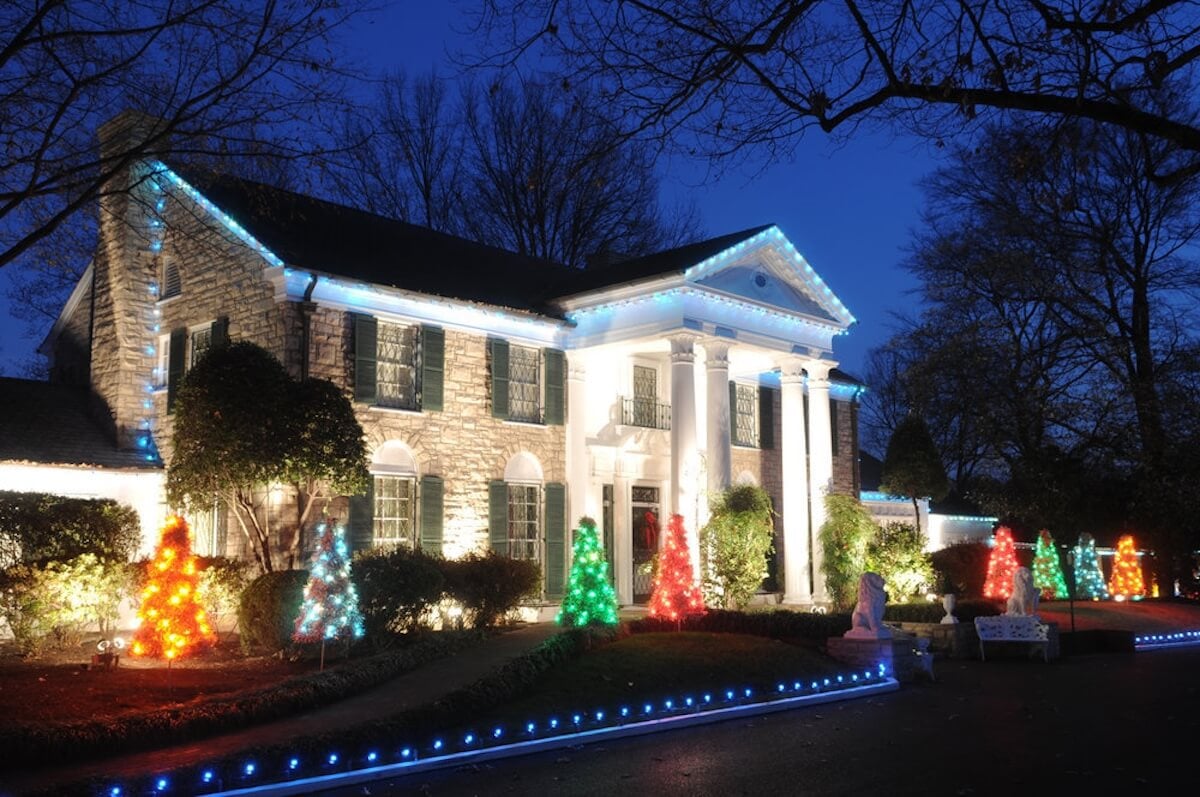 Elvis Presley's Graceland estate at Christmas