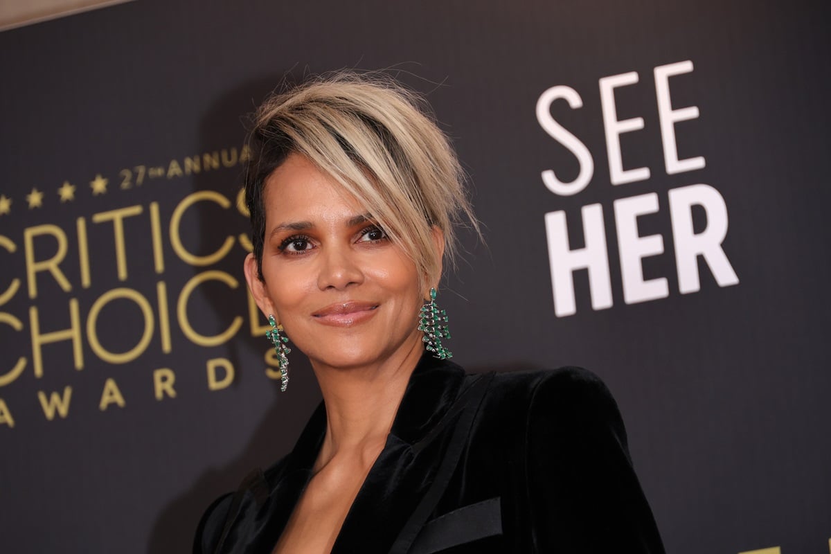 Halle Berry at the Annual Critics Choice Awards wearing a black blazer.