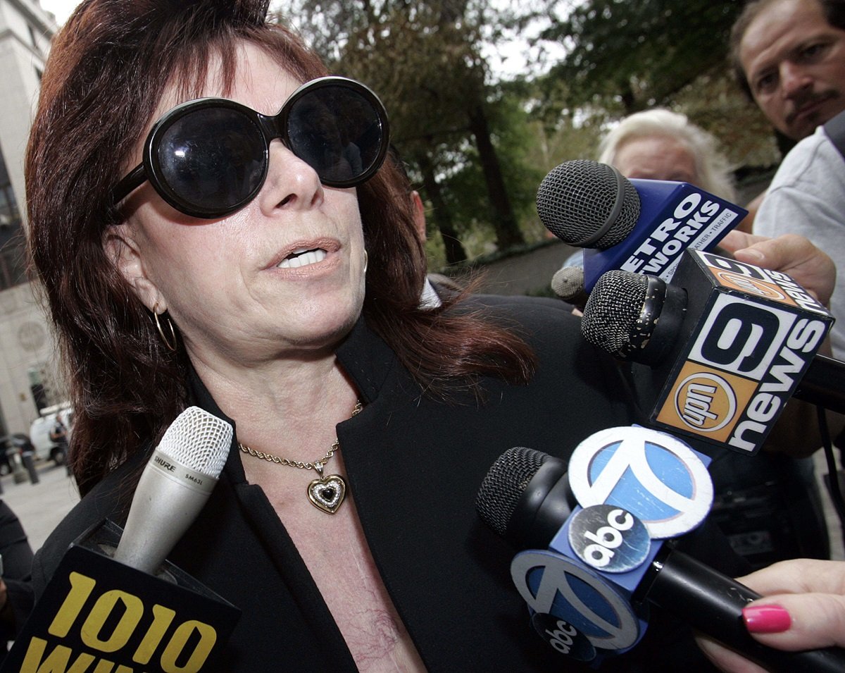 Victoria DioGiorgio, John Gotti's wife is seen outside of a courthouse following her son's legal troubles in 2005.