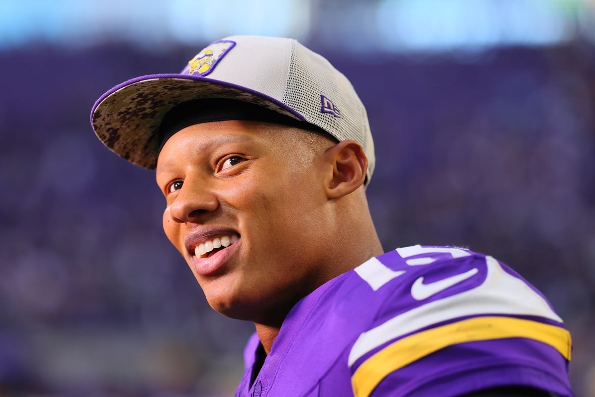 Joshua Dobbs, who's girlfriend is a woman named Jocelyn Lara, is all smiles while being interviewed after defeating the New Orleans Saints