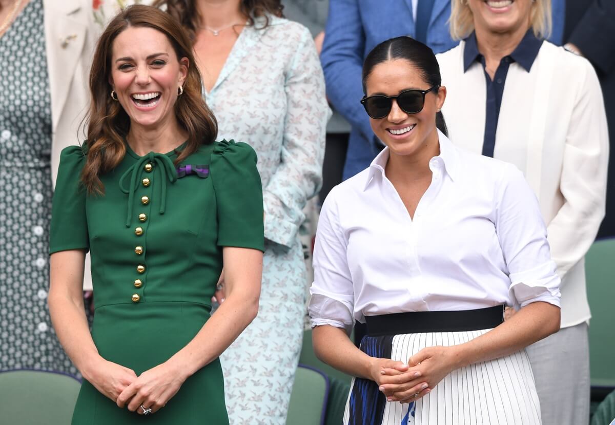 Kate Middleton and Meghan Markle, who fans think could've have a friendship, in the Royal Box during day 12 of the Wimbledon Tennis Championships