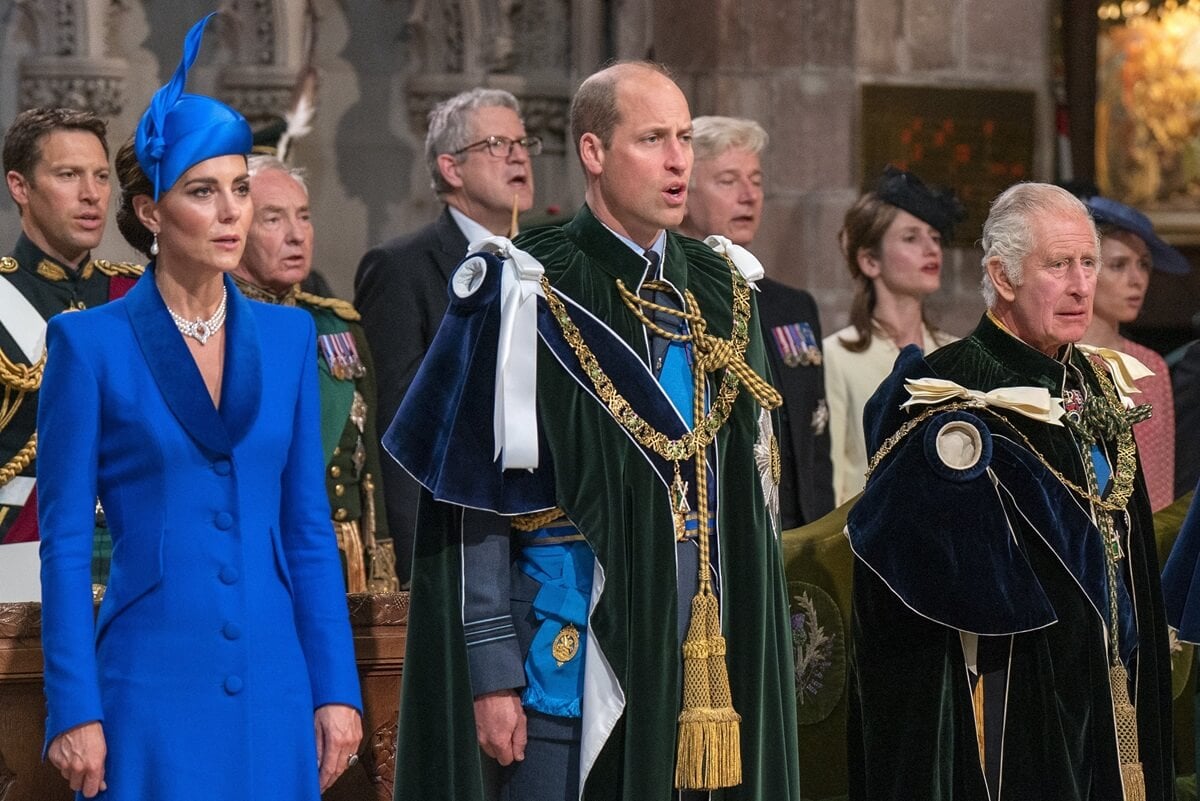 Kate Middleton and Prince William, who the monarch is said to have had a 'hard time' handing over all his Prince of Wales responsibilities to, attend a Thanksgiving and Dedication to King Charles