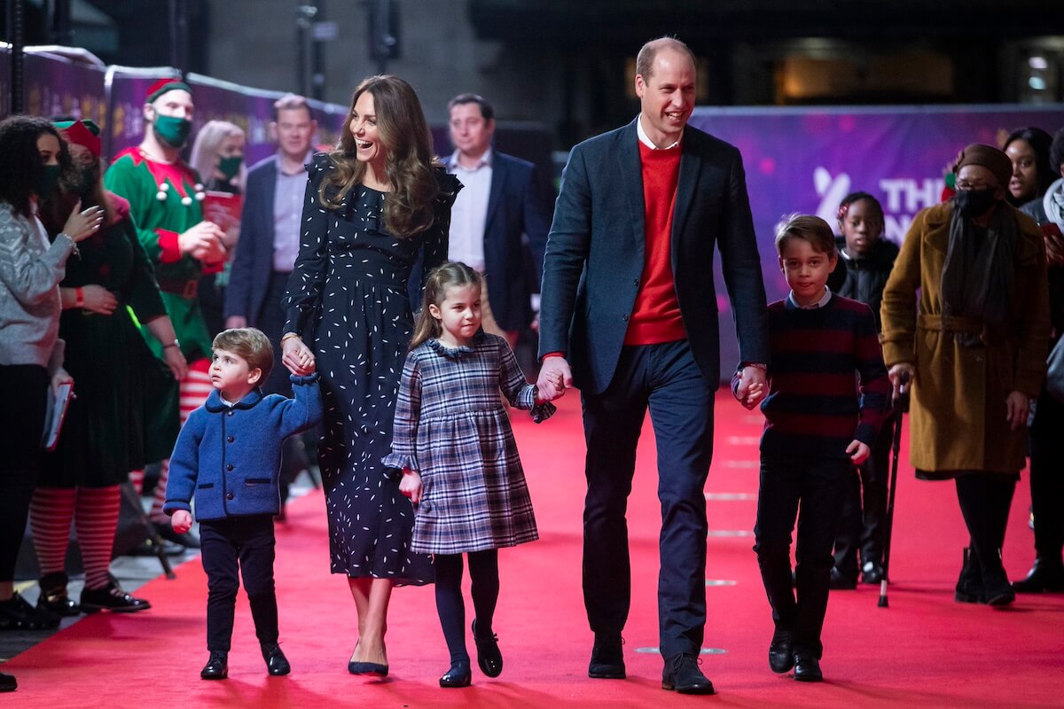 Prince William and Kate Middleton with Prince Louis, Princess Charlotte, and Prince George