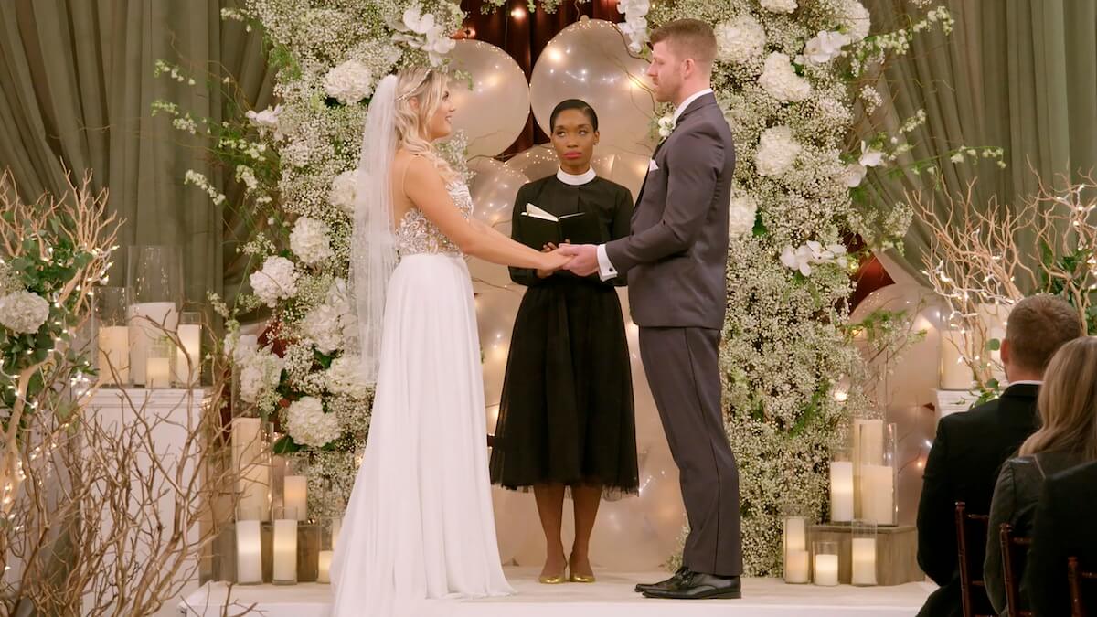 Giannina Gibelli and Damian Powers at the altar on 'Love Is Blind' Season 1