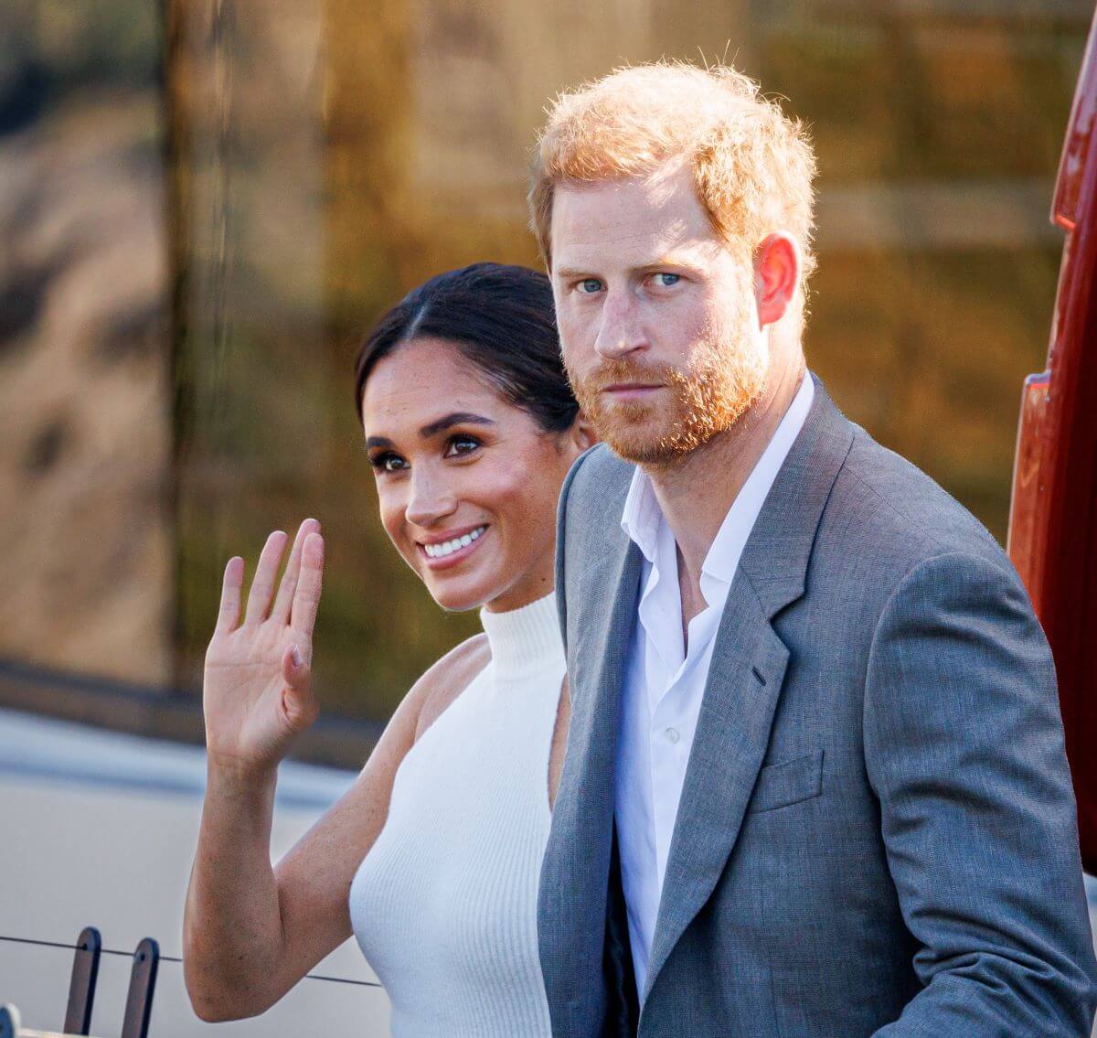 Meghan Markle and Prince Harry following a boat trip during the Invictus Games Dusseldorf - One Year To Go events