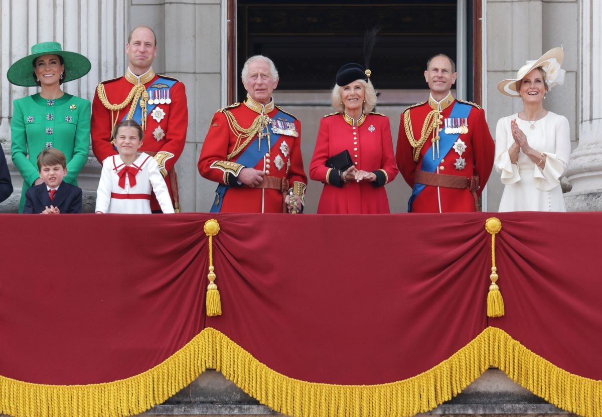 Members of the royal family including the couple who an expert says no longer have an 'intimate closeness' on the balcony of Buckingham Palace during Trooping the Colour