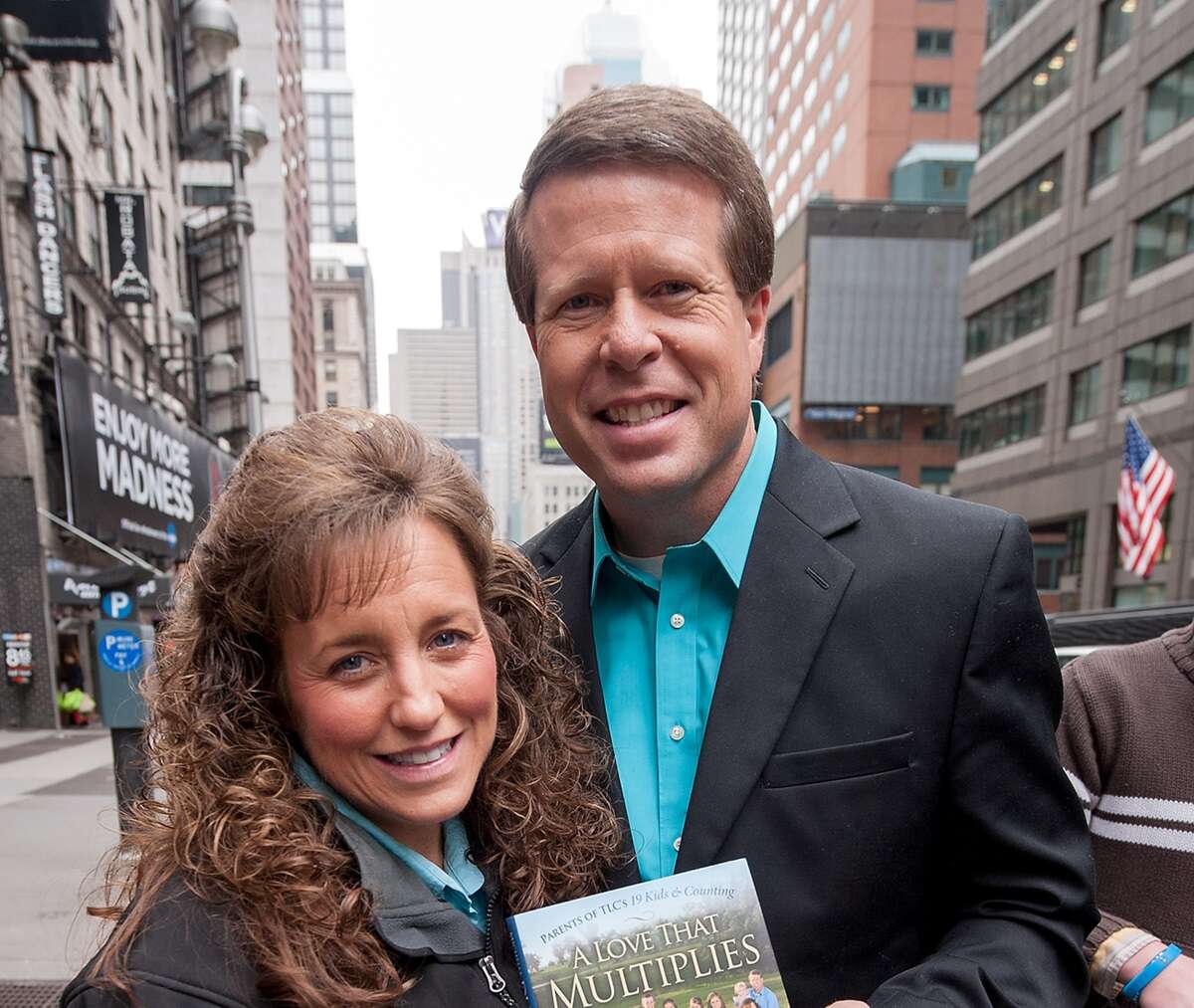 Jim Bob Duggar and Michelle Duggar visit "Extra" in Times Square on March 11, 2013