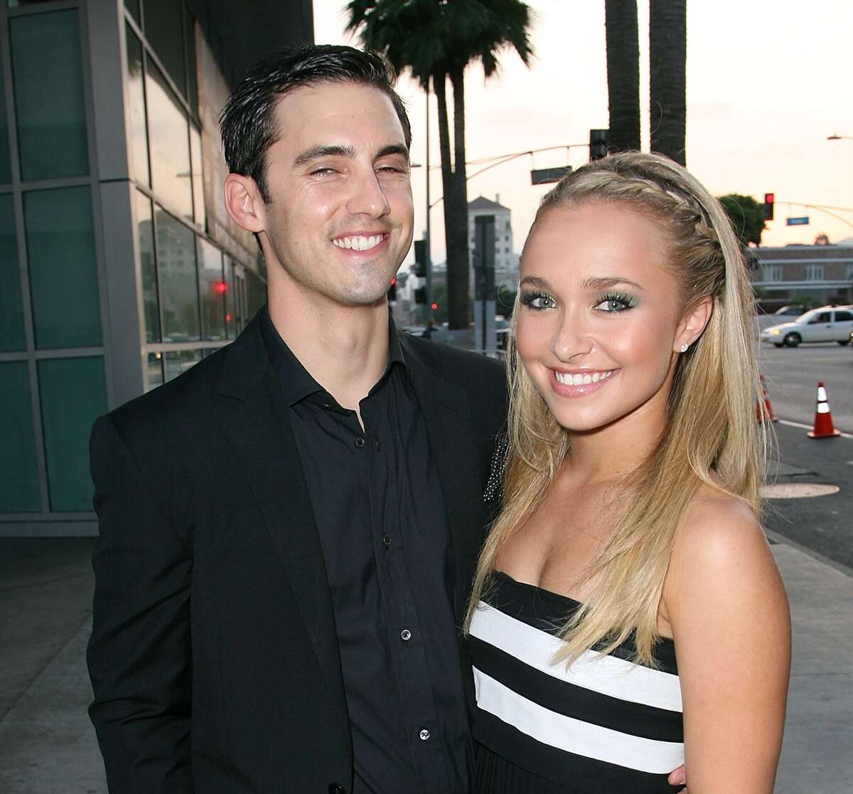 Milo Ventimiglia and Hayden Panetierre arrive at the premiere of "It's A Mall World" at the ArcLight Theatre on July 31, 2007