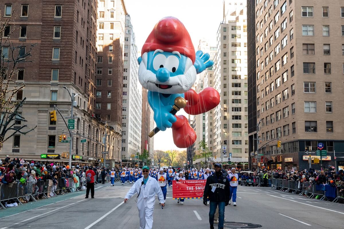 Papa Smurf balloon at the Macy's Thanksgiving Day Parade