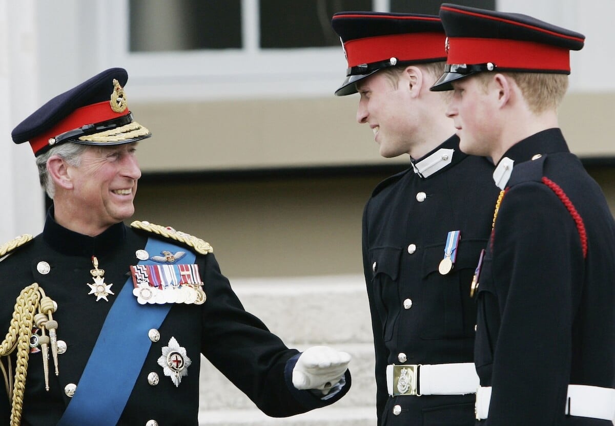 King Charles with Prince William and Prince Harry in 2006