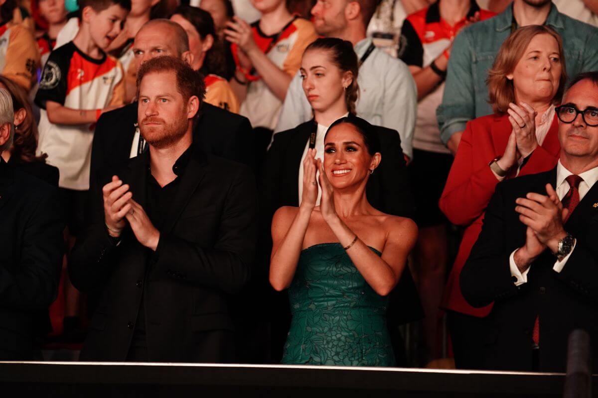 Prince Harry and Meghan Markle during the closing ceremony of the Invictus Games in Dusseldorf, Germany