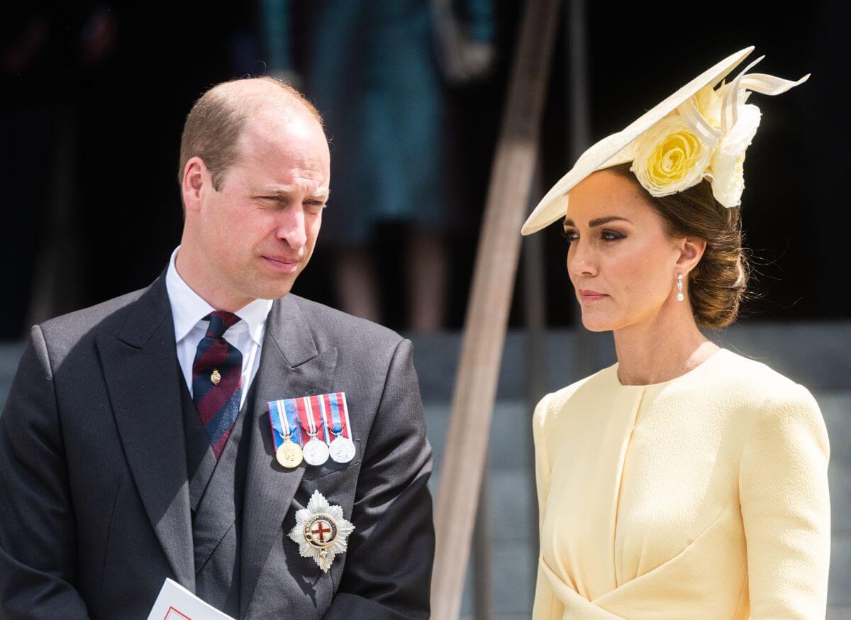 Prince William and Kate Middleton, whose conversation was decoded by a lip reader during the National Service of Thanksgiving for Queen Elizabeth's Platinum Jubilee which Prince Harry and Meghan also attended