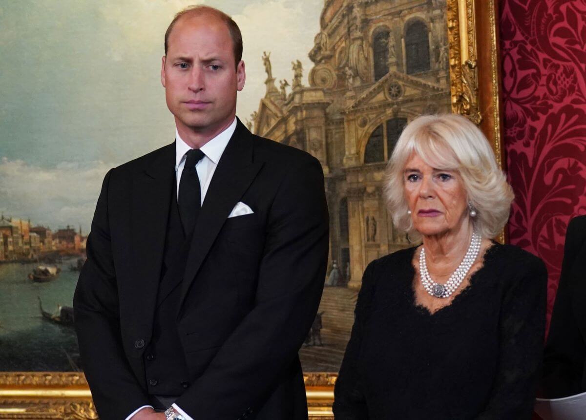 Prince William and Queen Camilla during the Accession Council ceremony at St. James's Palace