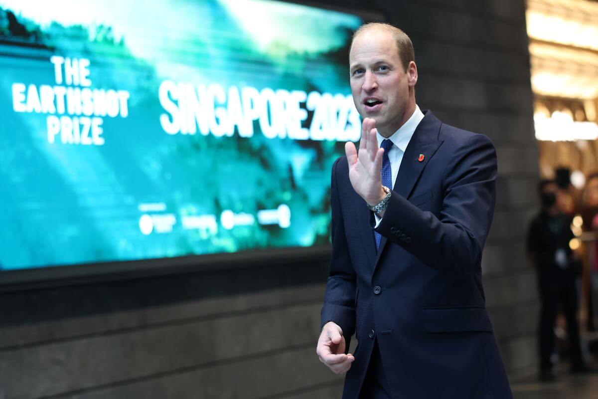 Prince William greets members of the public at Jewel Changi Airport on day one of his visit to Singapore