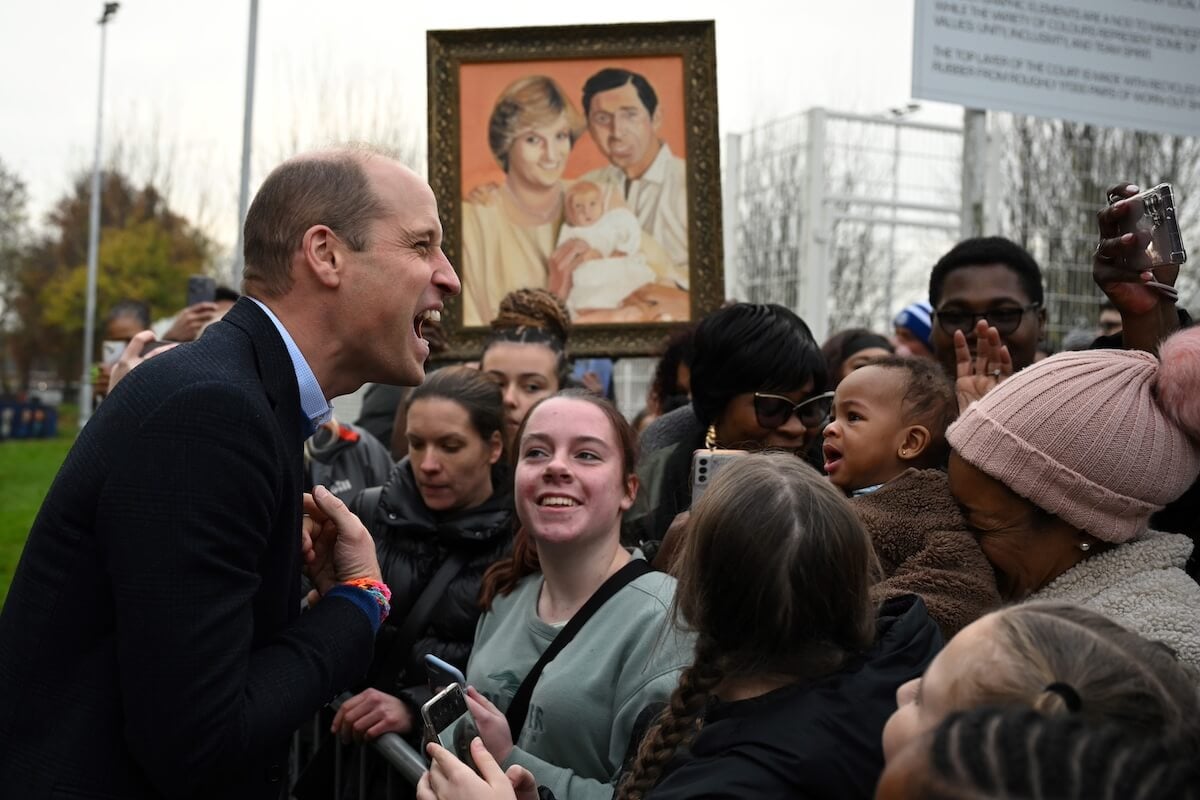 Prince William greets fans during a 2023 royal engagement