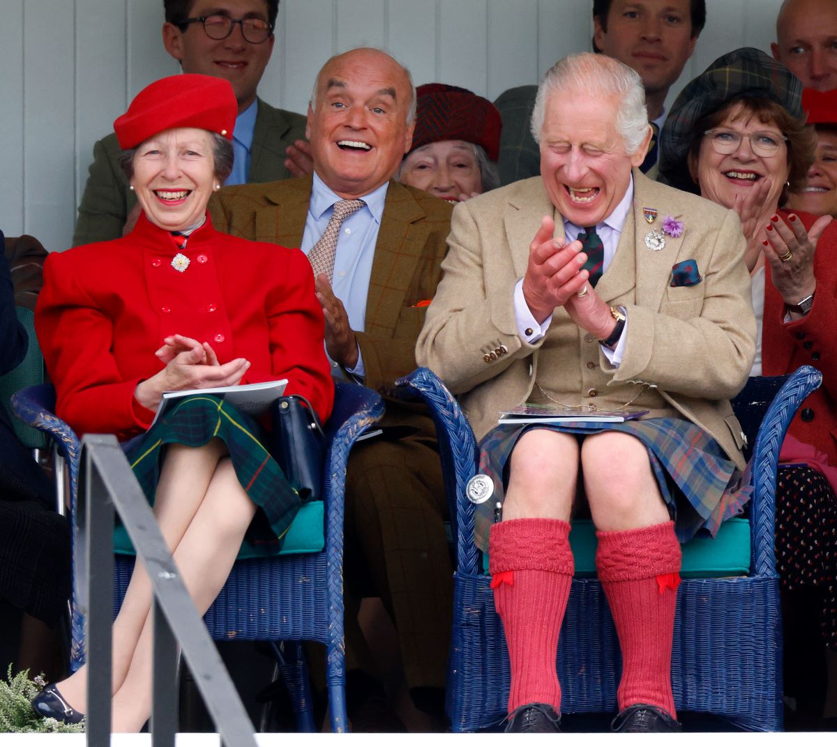 Princess Anne and King Charles III attend The Braemar Gathering 2023 at The Princess Royal and Duke of Fife Memorial Park
