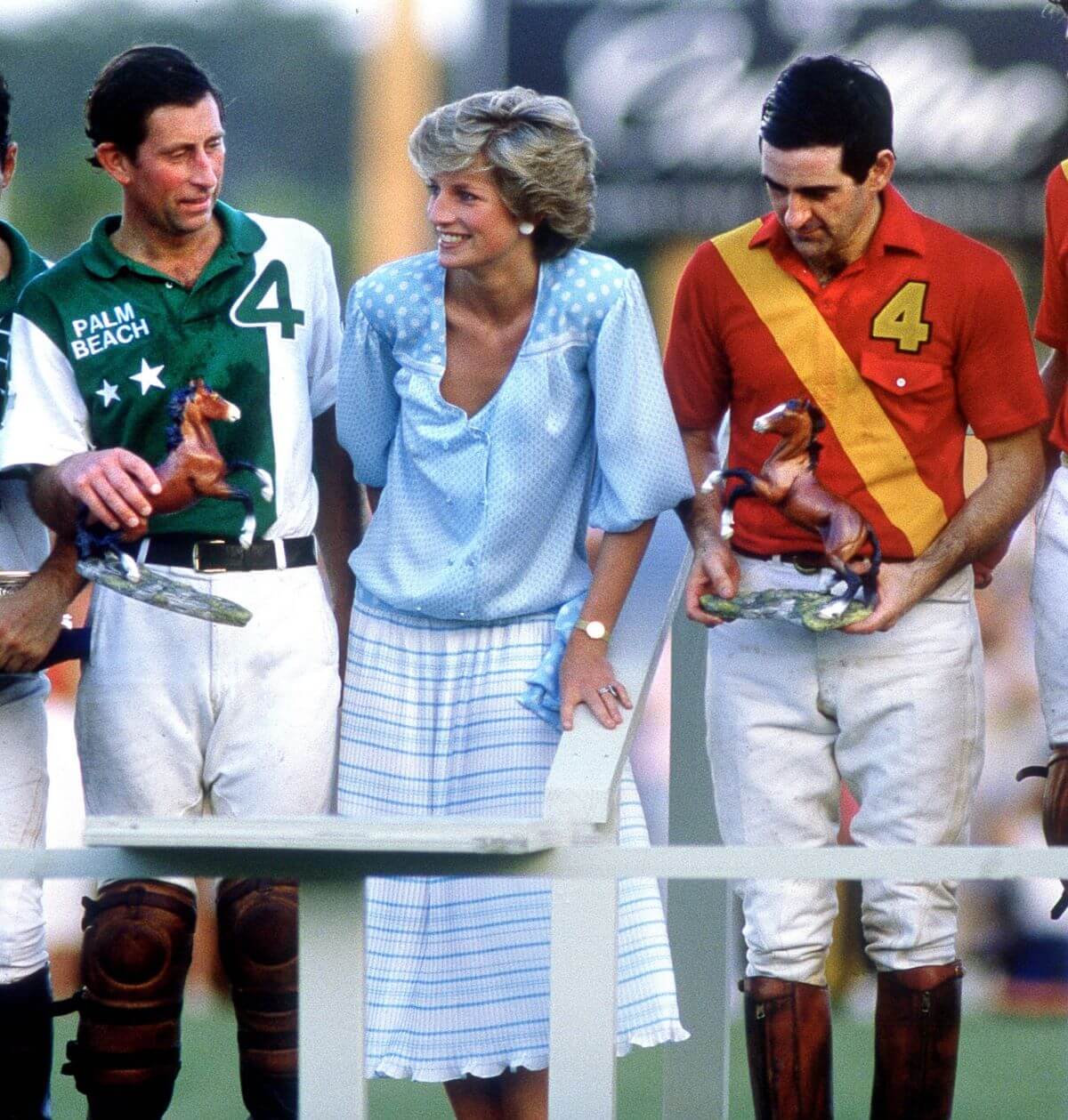 Princess Diana and then-Prince Charles at a polo match in Palm Beach, Florida (circa 1985)