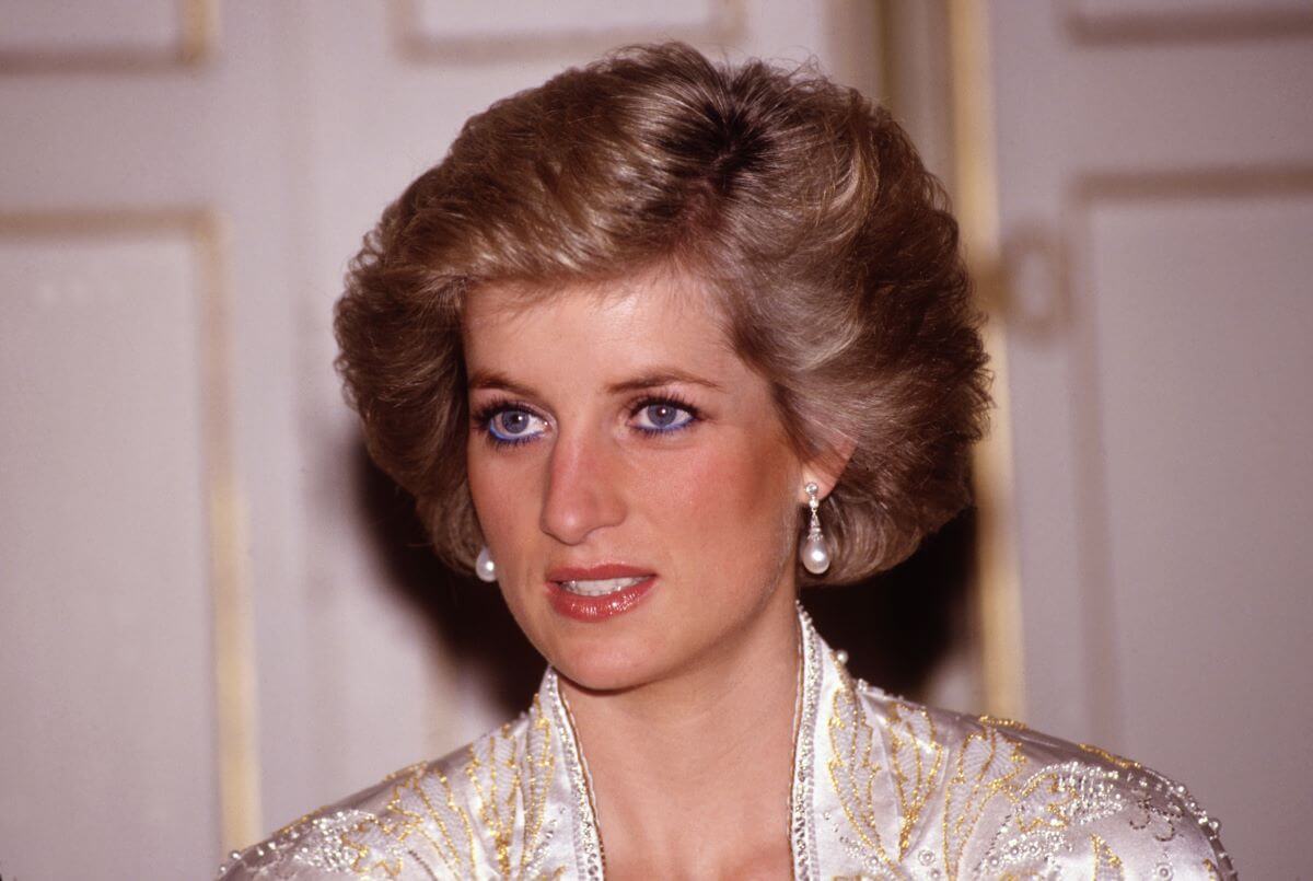 Princess Diana at a reception in Paris during her royal tour of France