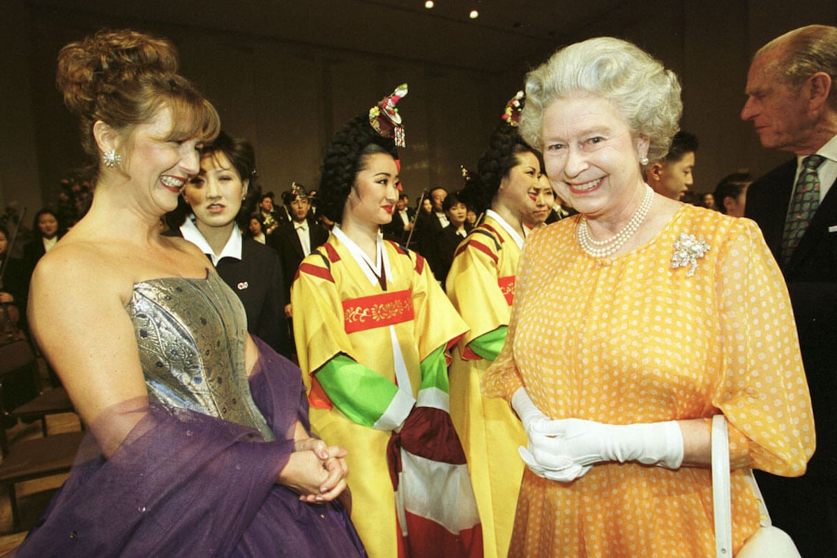 Queen Elizabeth wears a diamond and pearl brooch Kate Middleton's believed to have made into earrings