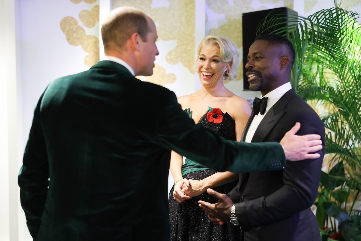 Prince William greets Sterling K. Brown and Hannah Waddingham