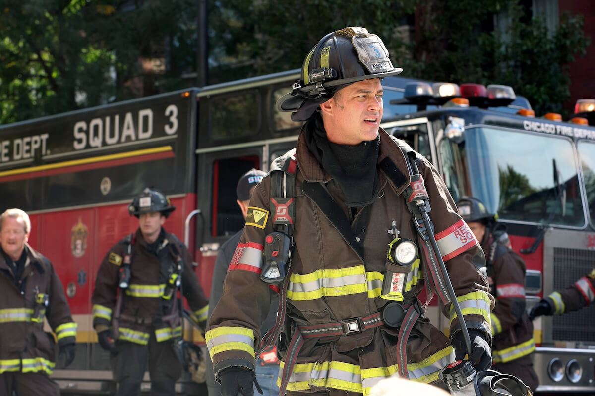 Kelly Severide wearing firefighter gear in 'Chicago Fire'