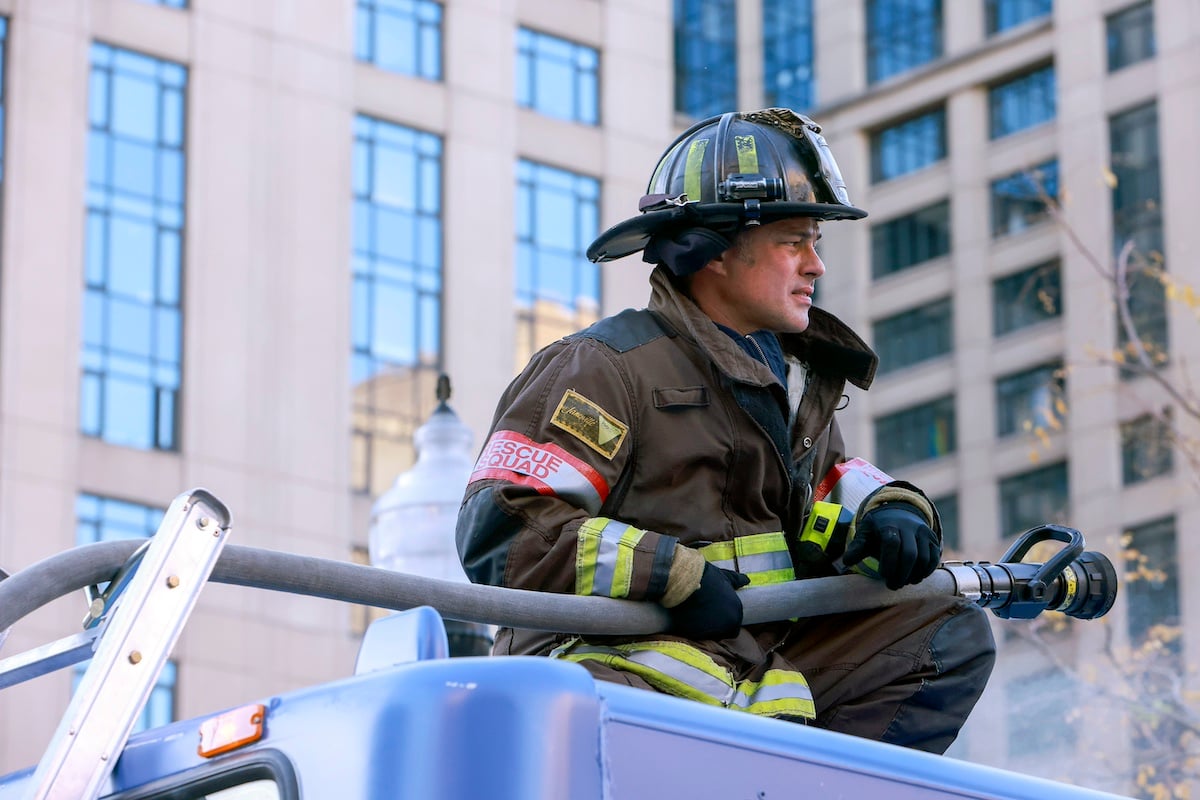 Taylor Kinney in a firefighter's uniform in 'Chicago Fire'