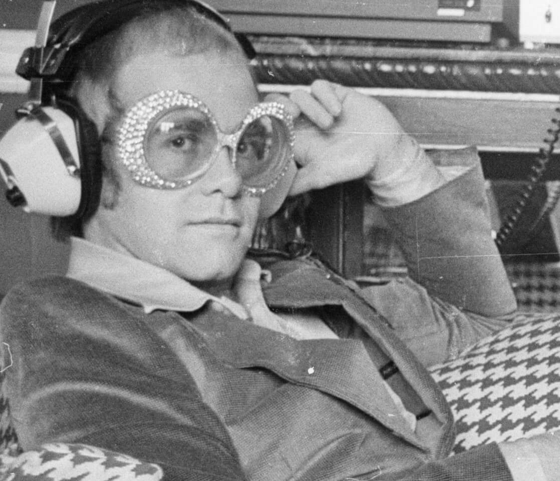 Elton John wearing glasses