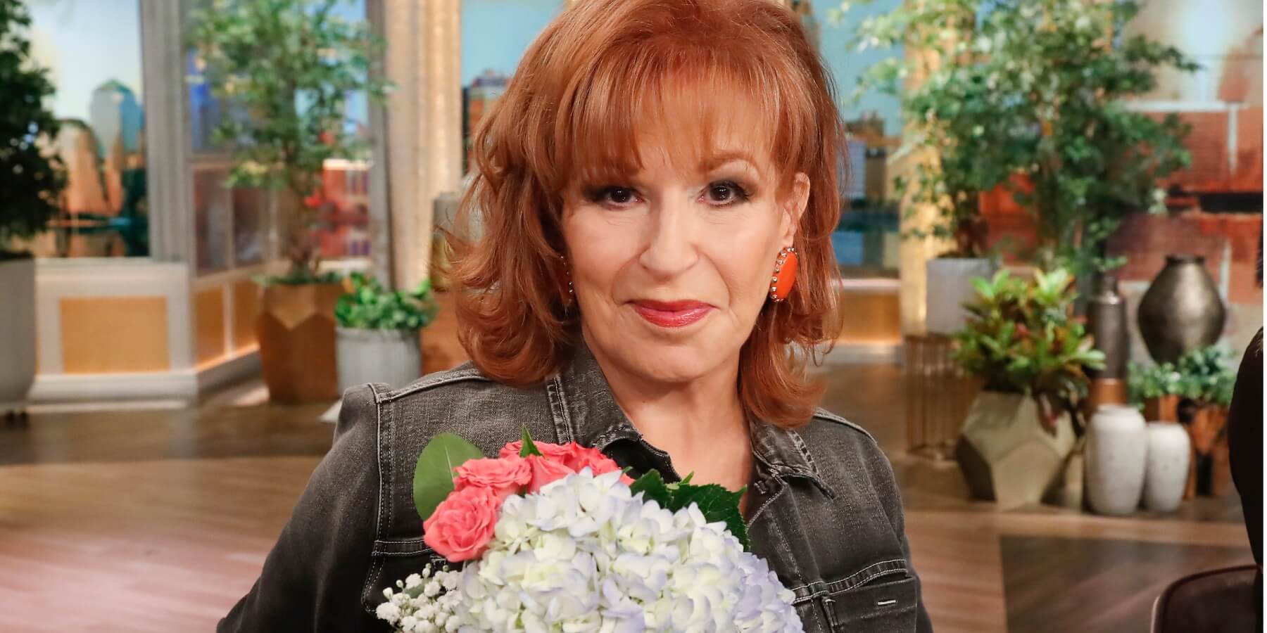 Joy Behar poses for a photograph on the set of 'The View.'