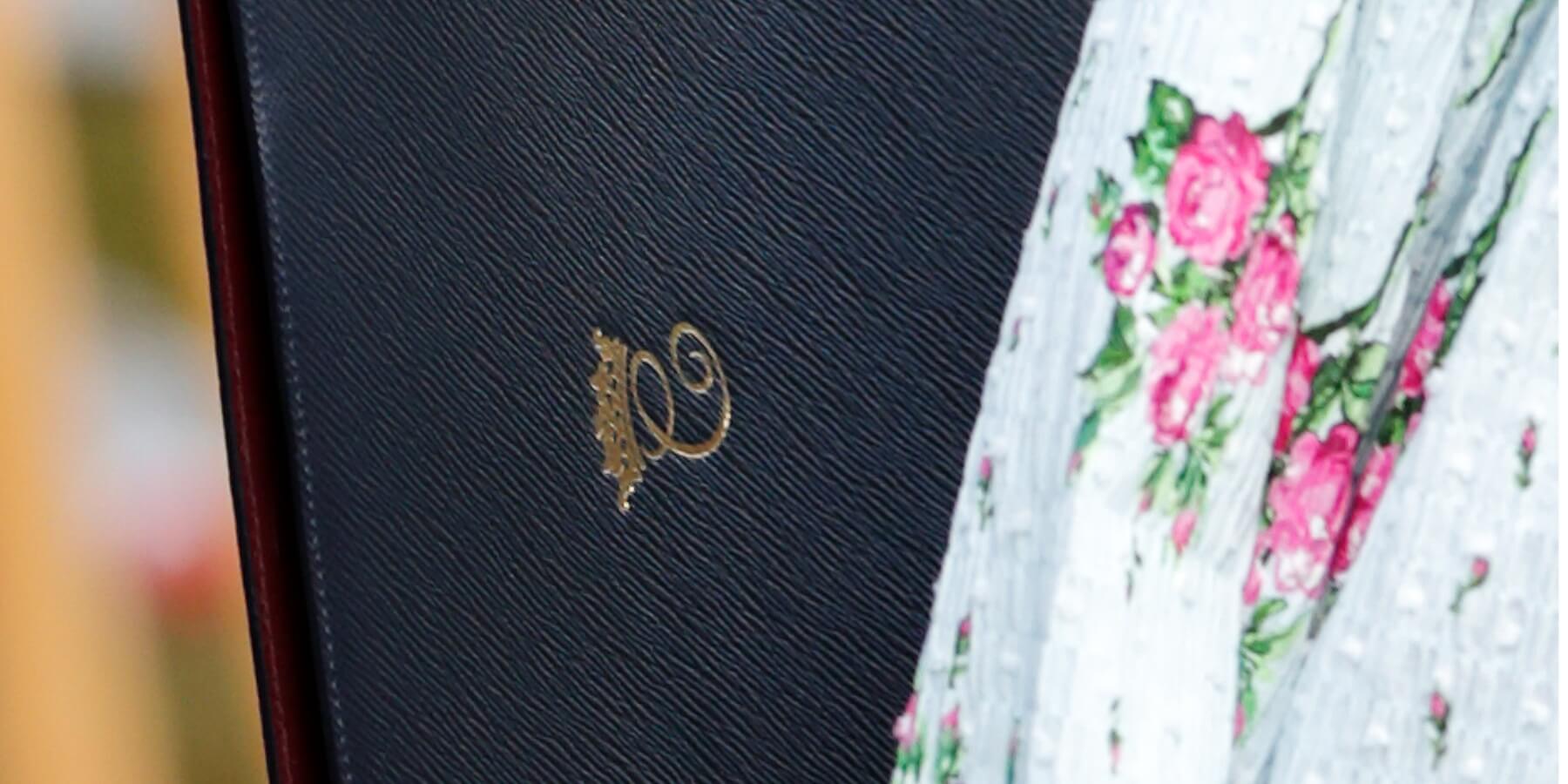 Kate Middleton's Cypher appears on a book she carried at the "Back to Nature" festival at RHS Garden Wisley on September 10, 2019, in Woking, England.