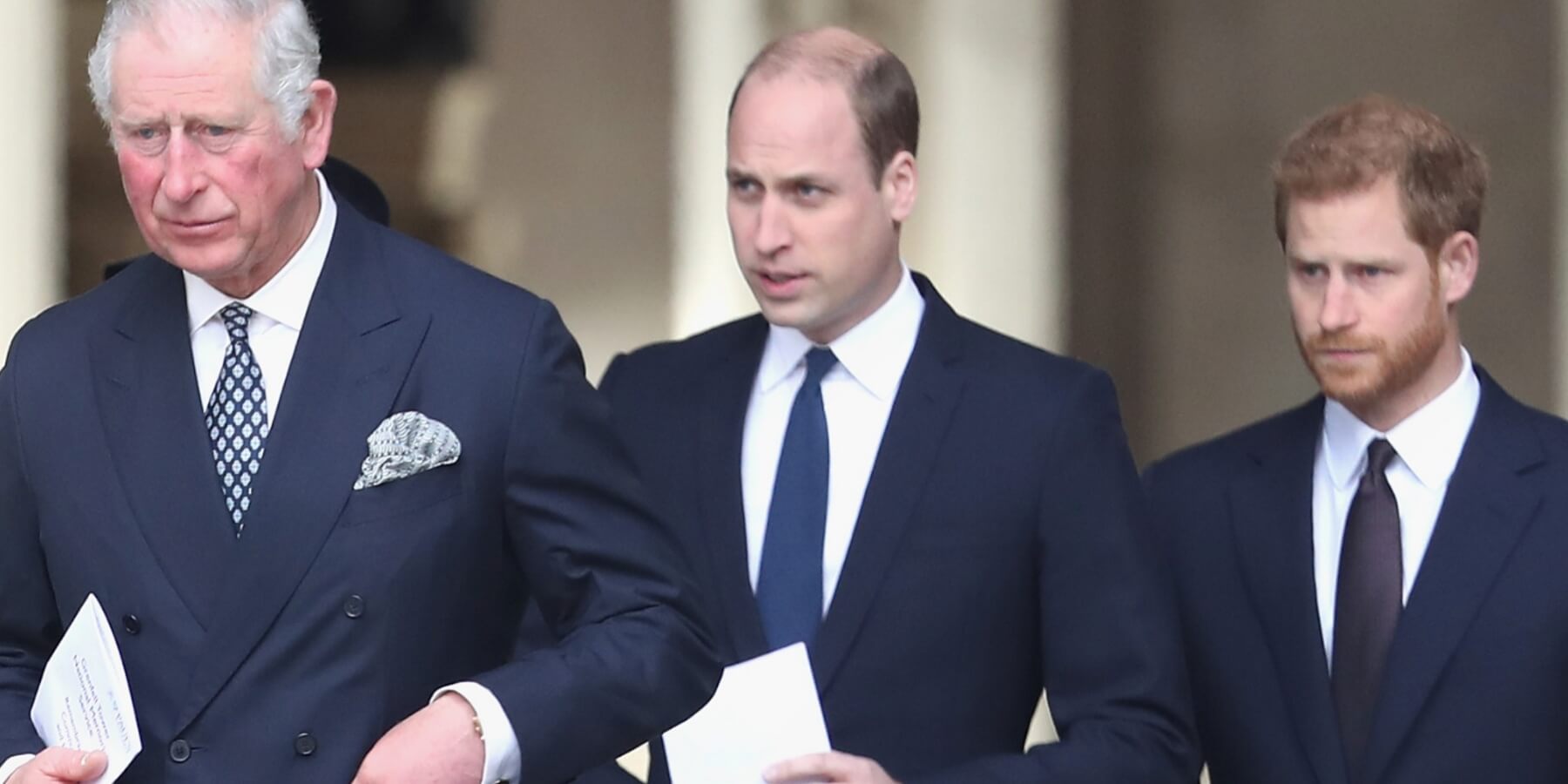 King Charles, Prince William and Prince Harry photographed together at St Paul's Cathedral on December 14, 2017, in London, England.