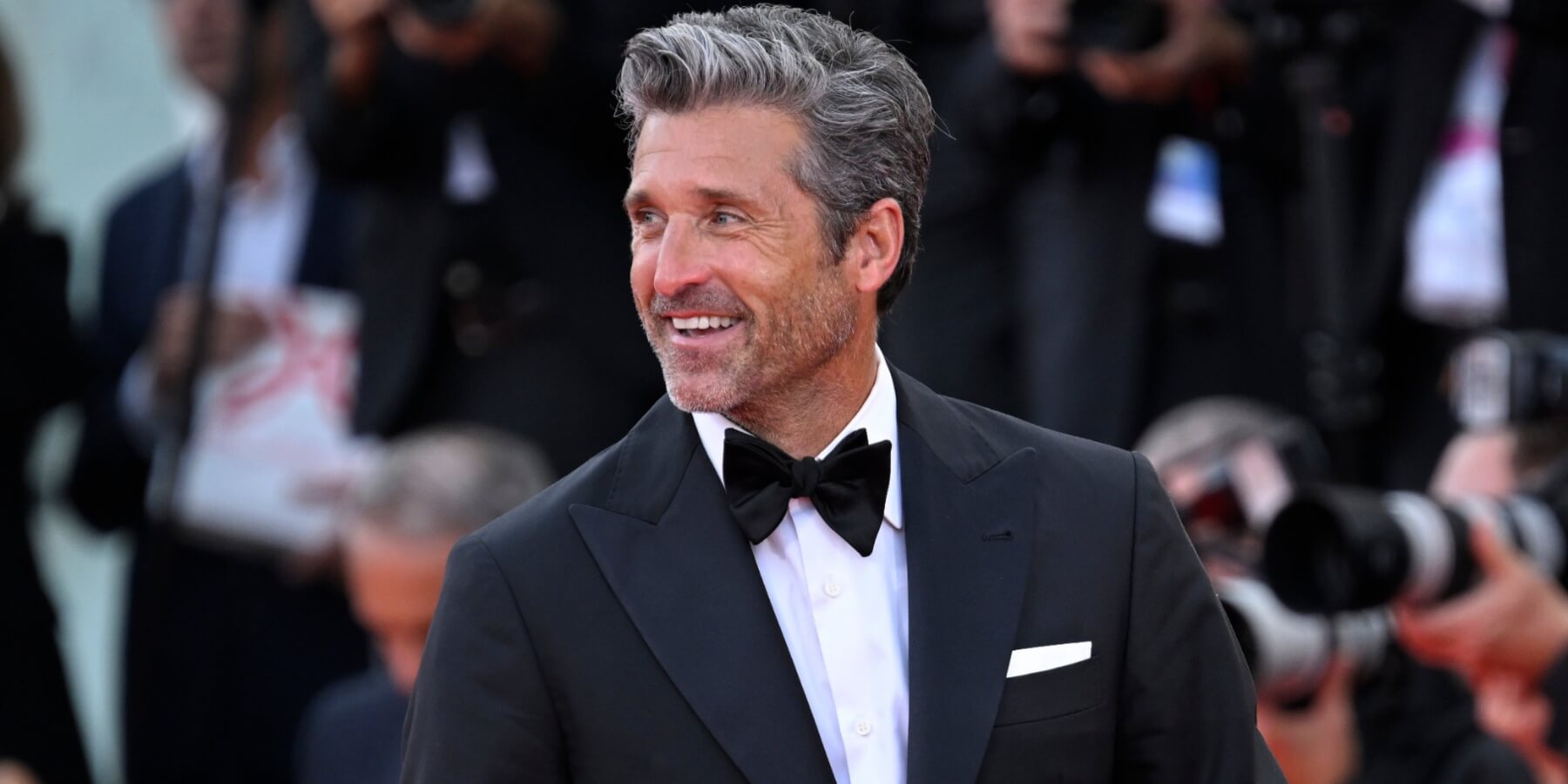 Patrick Dempsey promoting the movie 'Ferrari' at the Venice International Film Festival on August 31, 2023, in Venice, Italy.