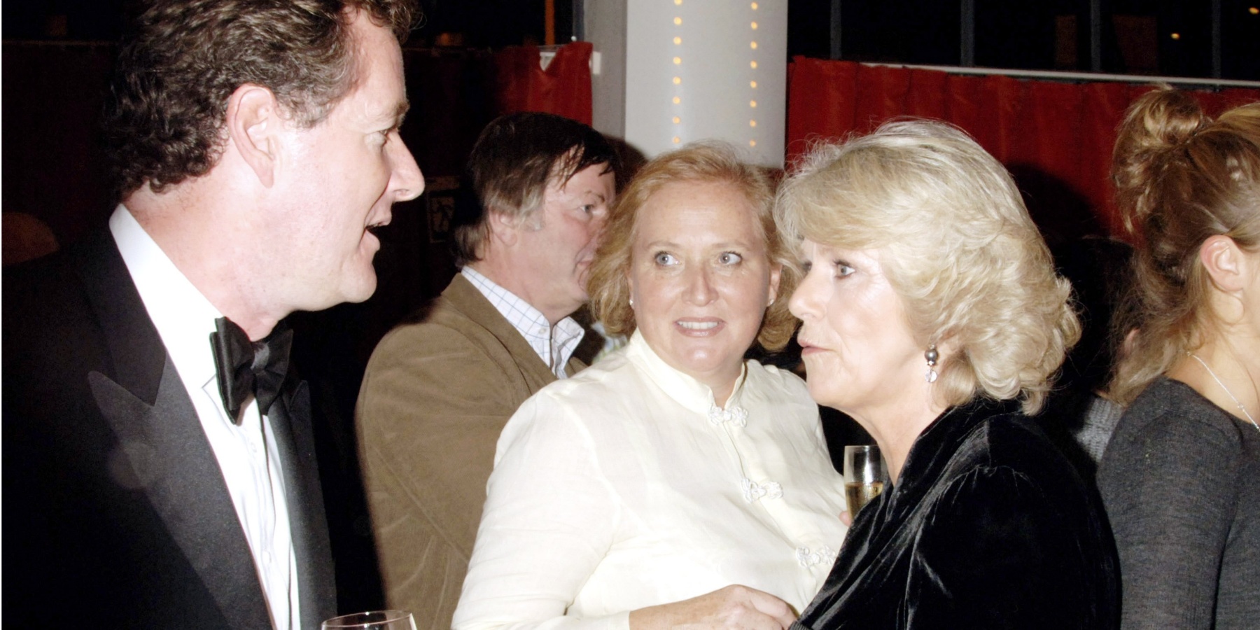 Piers Morgan and Camilla Parker Bowles photographed together at Kensington Place on October 12, 2006.