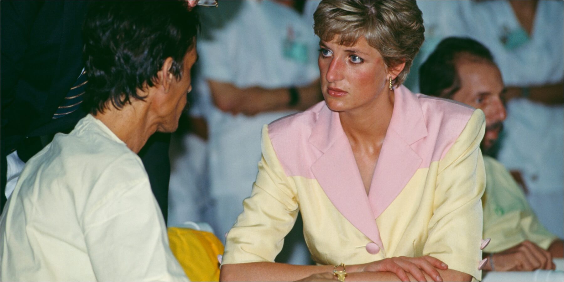Princess Diana meets with AIDS patients in 1991.