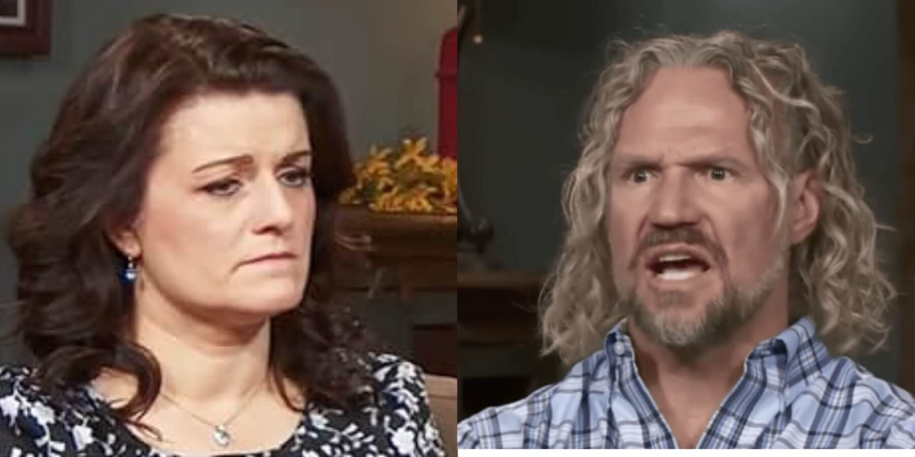 Robyn Brown and Kody Brown in side-by-side confessionals during the filming of 'Sister Wives.'