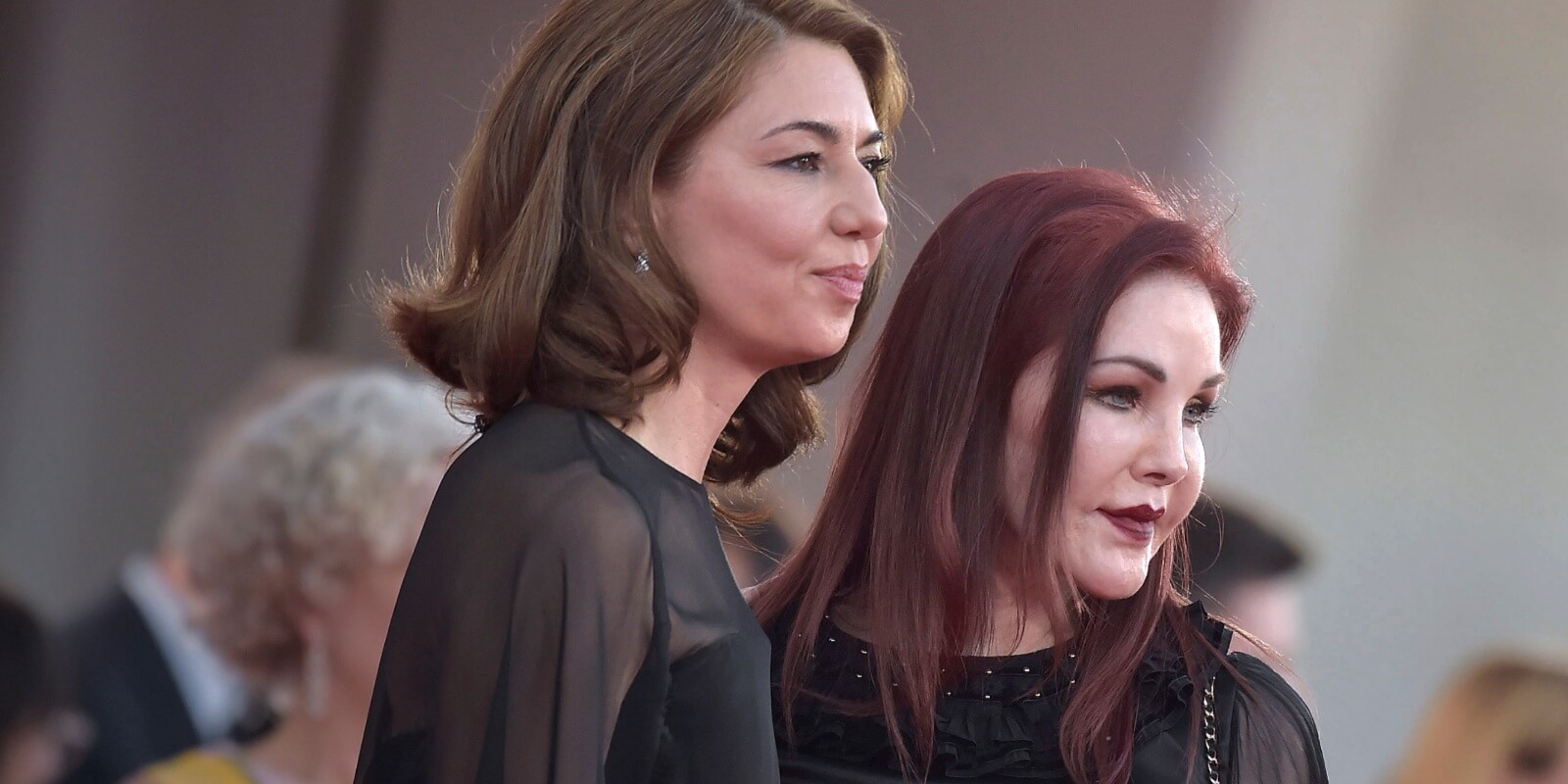 Sofia Coppola and Priscilla Presley on the red carpet for 'Priscilla' at the Venice Film Festival.