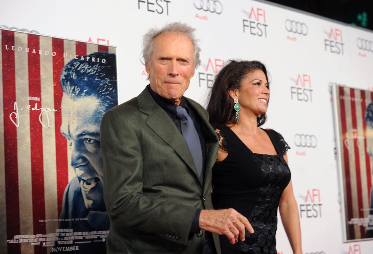 Clint Eastwood posing with ex-wife Dina Eastwood at the "J. Edgar" opening night gala during AFI FEST 2011.