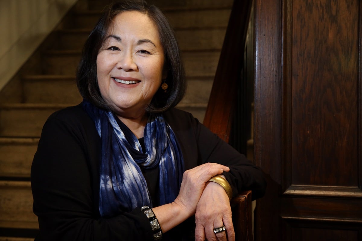 Emily Kuroda poses for a portrait at Boston University Theatre in Boston, on Oct. 25, 2016