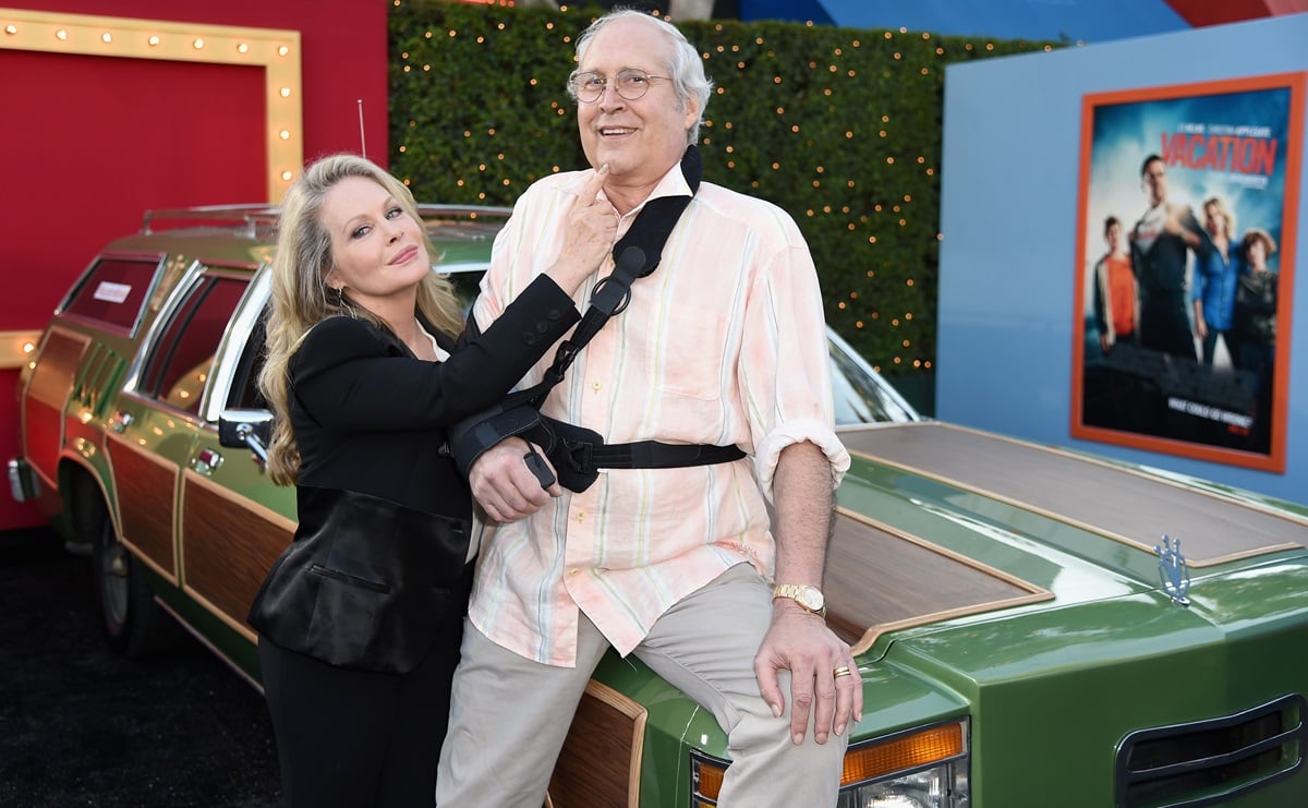 Beverly D'Angelo and Chevy Chase attend the premiere of Warner Bros. Pictures "Vacation" at Regency Village Theatre