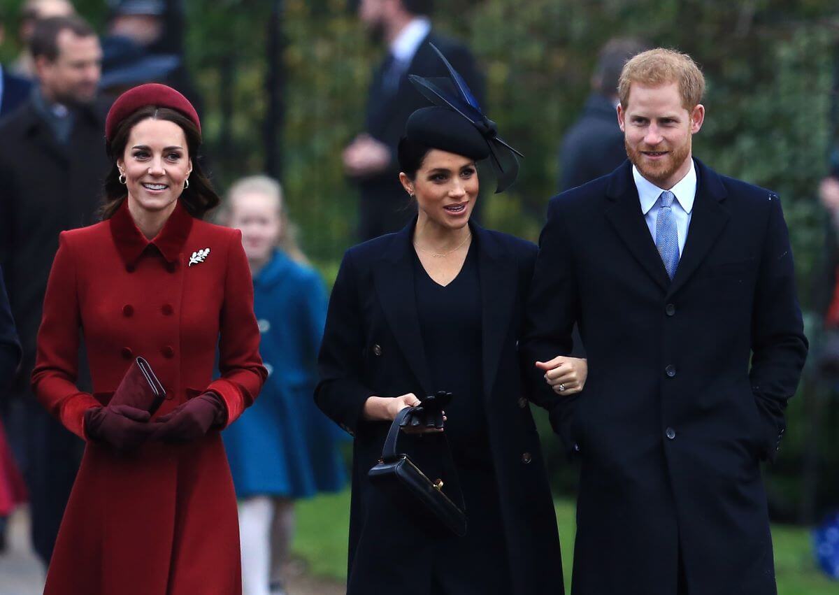 Kate Middleton, who a former Palace employee says has become a 'casualty in Prince Harry and Meghan Markle's war against the royal family,' walk to Christmas Day church service at Sandringham