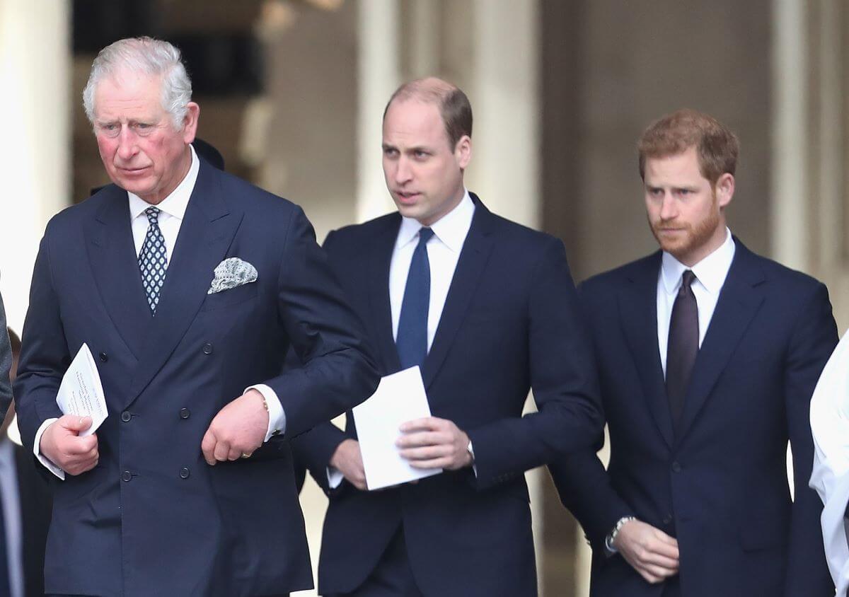 King Charles III, Prince William, and Prince Harry leave the Grenfell Tower National Memorial Service together