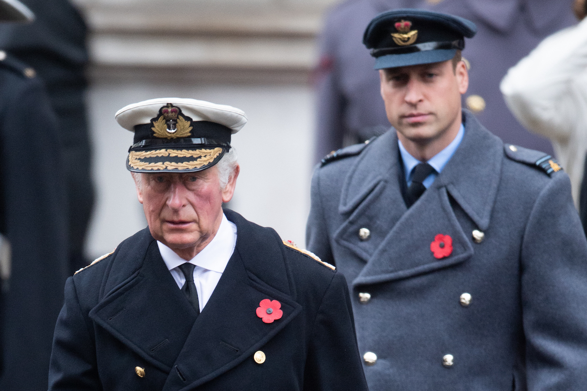 King Charles and Prince William, whose 'good relationship' is expected to be highlighted at Christmas, walk together