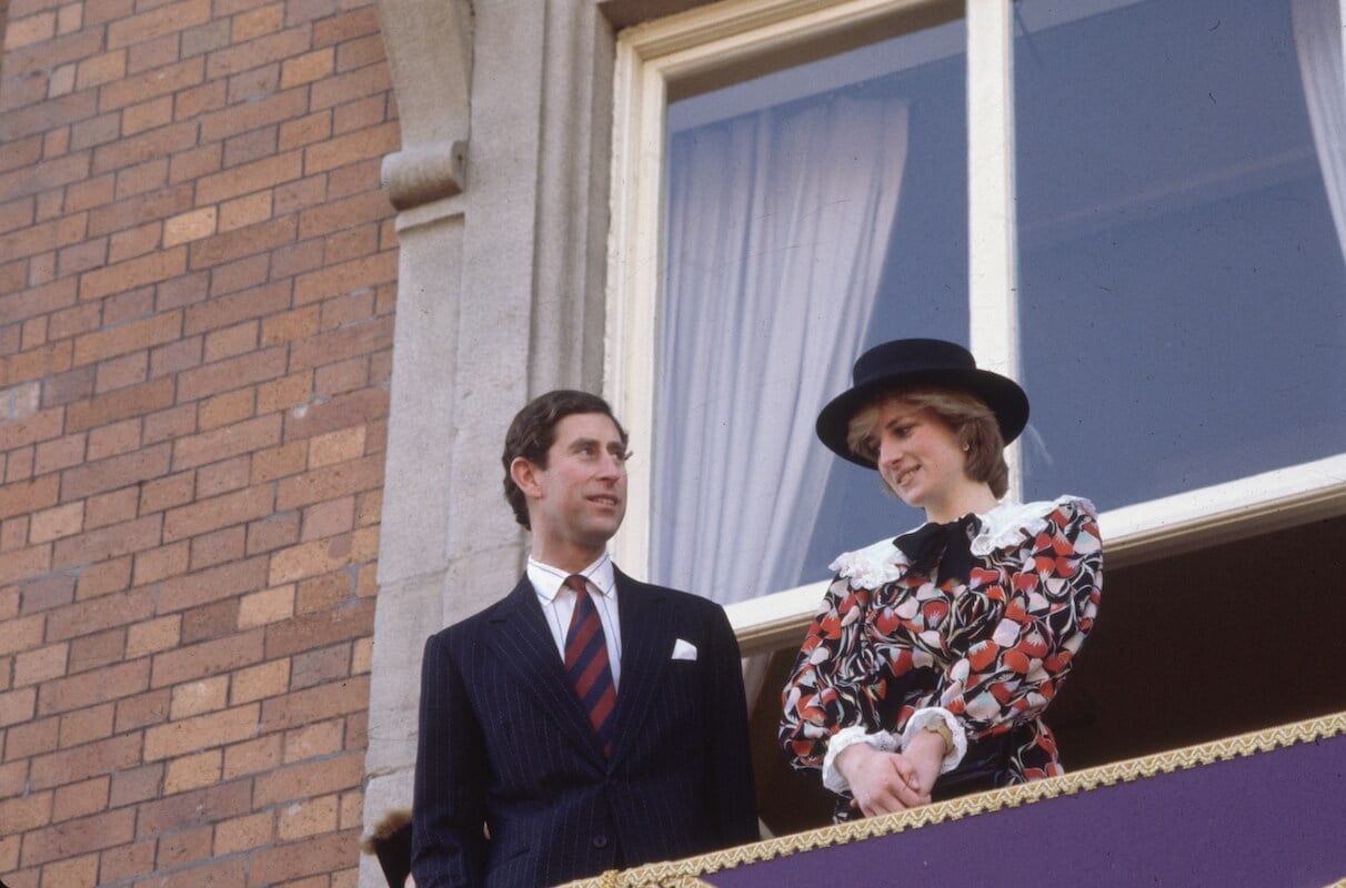 King Charles and Princess Diana stand on a balcony in November 1981, before Christmas blunder over gifts